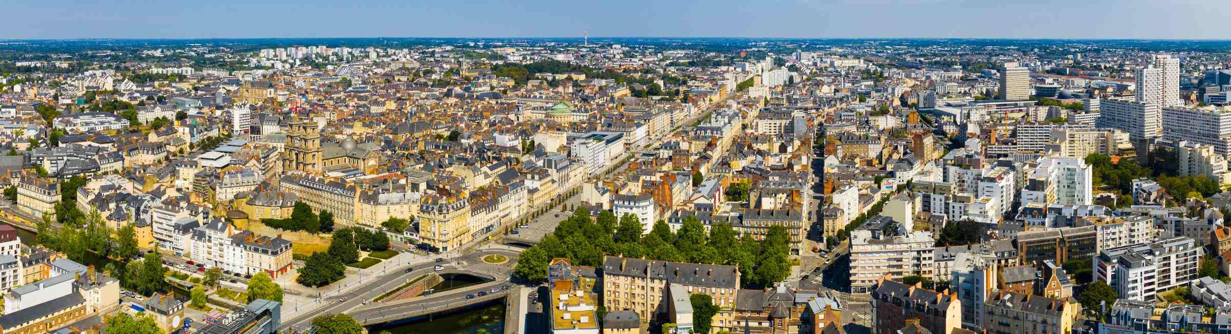 La ville de Rennes où se situe l'agence RM Intérim